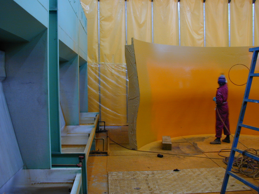 Manuelle faltende hintere Wandextraktion der Standbus-Spraystand-Gasheizung